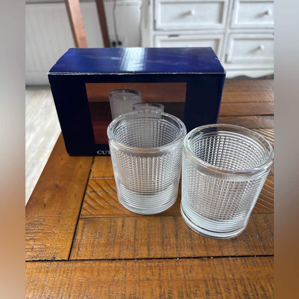 Cut Glass Votive Set